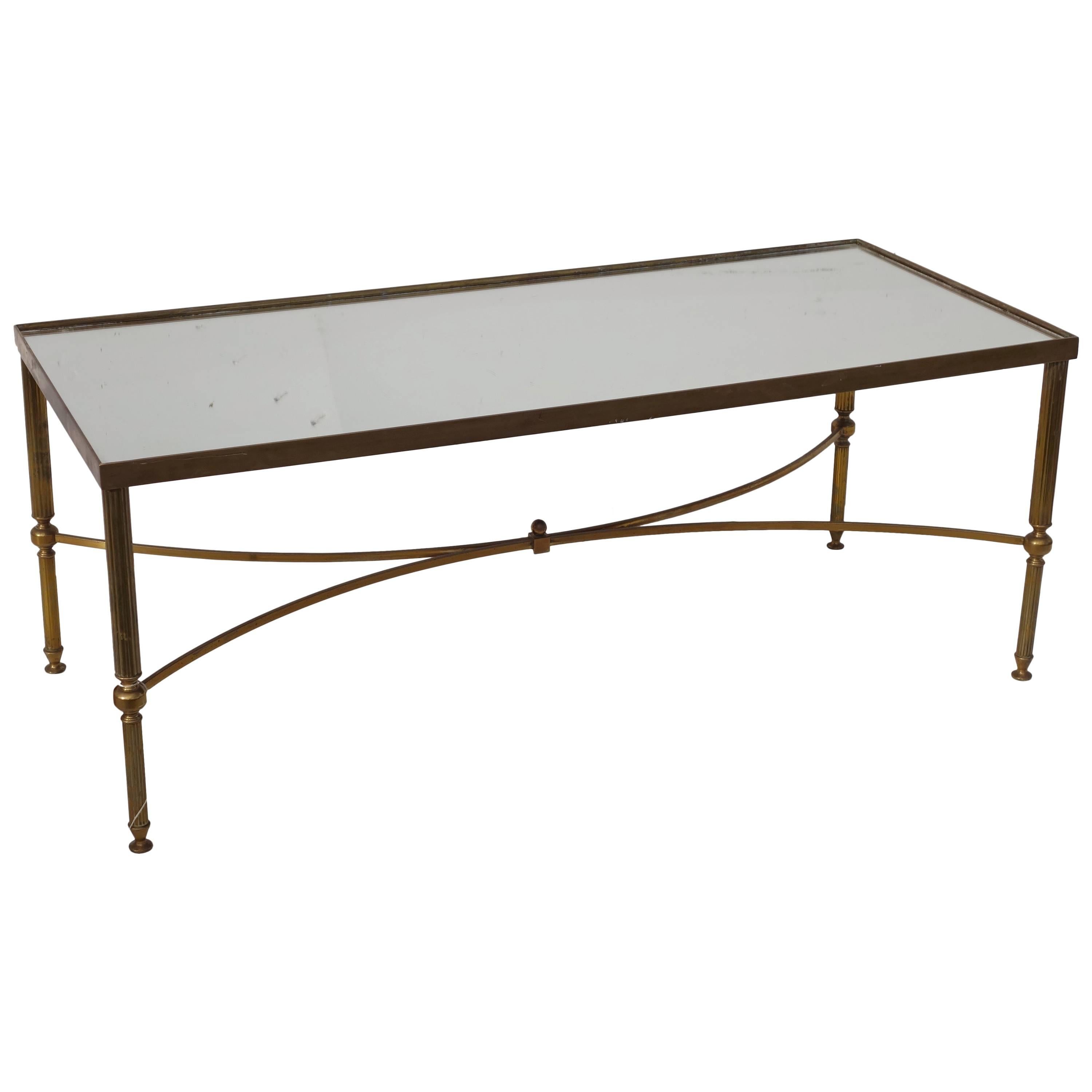 French Brass Coffee Table For Sale