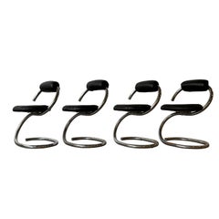 Set of 4 Cobra Chairs by Giotto Stoppino, Italy 1970’s