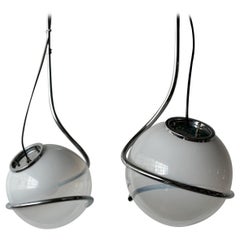 Vintage Rare pair of pendant lamps by Fabio Lenci, 1970’s Italy