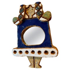 Ceramic mirror by Les Argonautes, France, 1960's