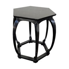 1960s Black Lacquer Side Table by Michael Taylor for Baker