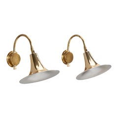 Börje Claes, Wall Lights, Messing, Schweden, 1970er Jahre
