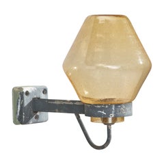 ASEA, Wall Light, Metal, Glass, Sweden, 1940s