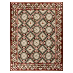 Alfombra de punto de aguja de estilo transicional Rug & Kilim, estampado floral rojo y verde