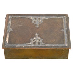 Heintz Arts & Crafts Sterling Silver on Bronze Humidor or Cigarette Box