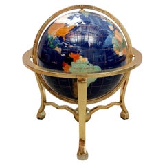 Vintage Semi-Precious Gemstone Desk Globe
