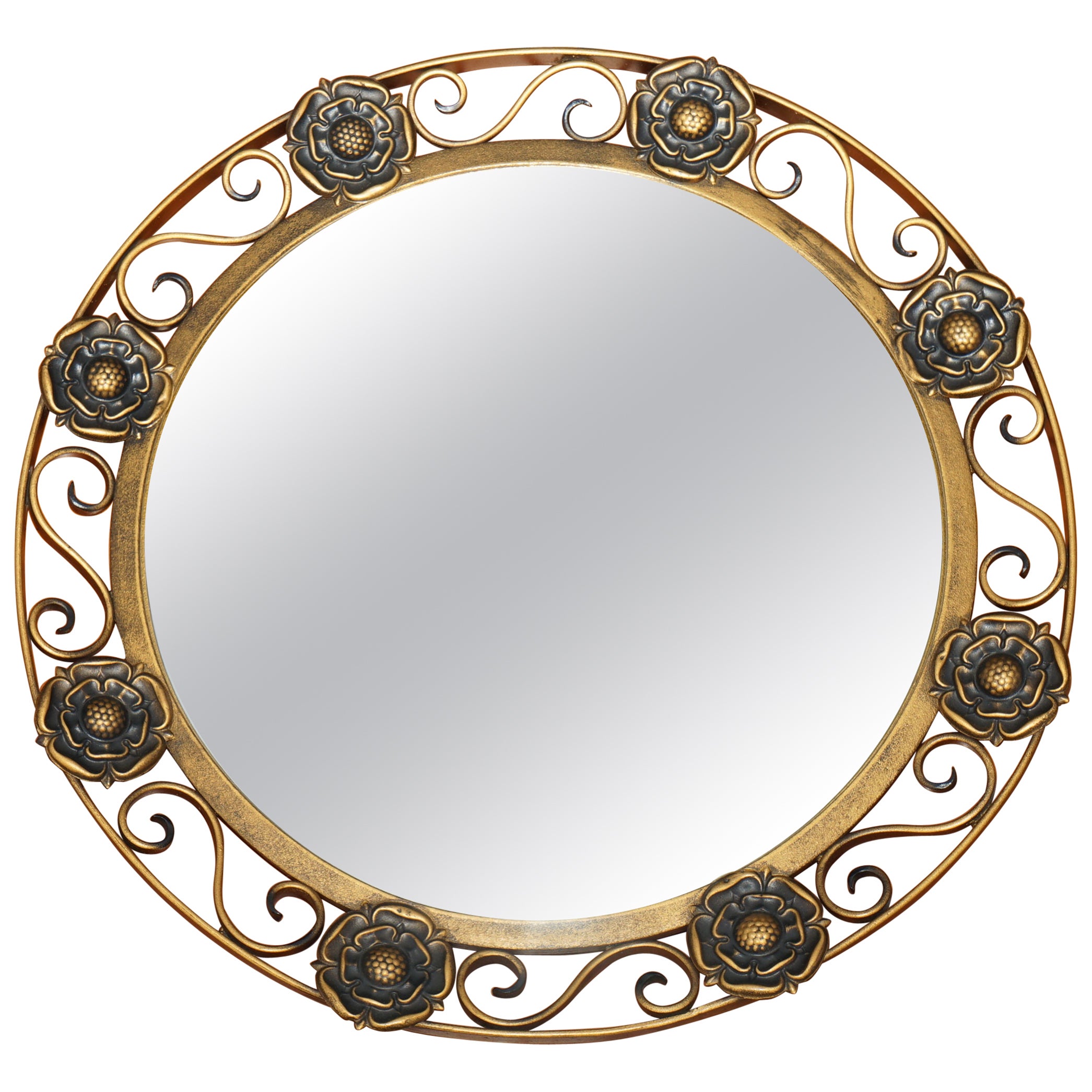LOVELY ViNTAGE STILE FLORALE CONVEX CONVERSIONE DI VETRO SPECCHIO DA PARETE