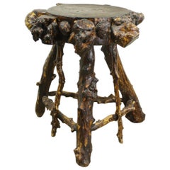 Antique Swedish Side Table, from Branches and Burrs