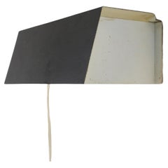 Charlotte Perriand Style Flush Mount Black and White Enameled Wall Sconce