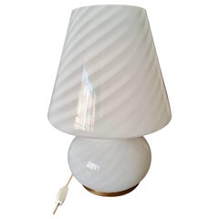 Venini Glass Murano white table lamp , Italy 1980