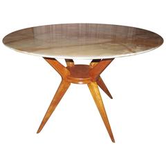 Walnut and Onyx Top Table, Italy, 1950