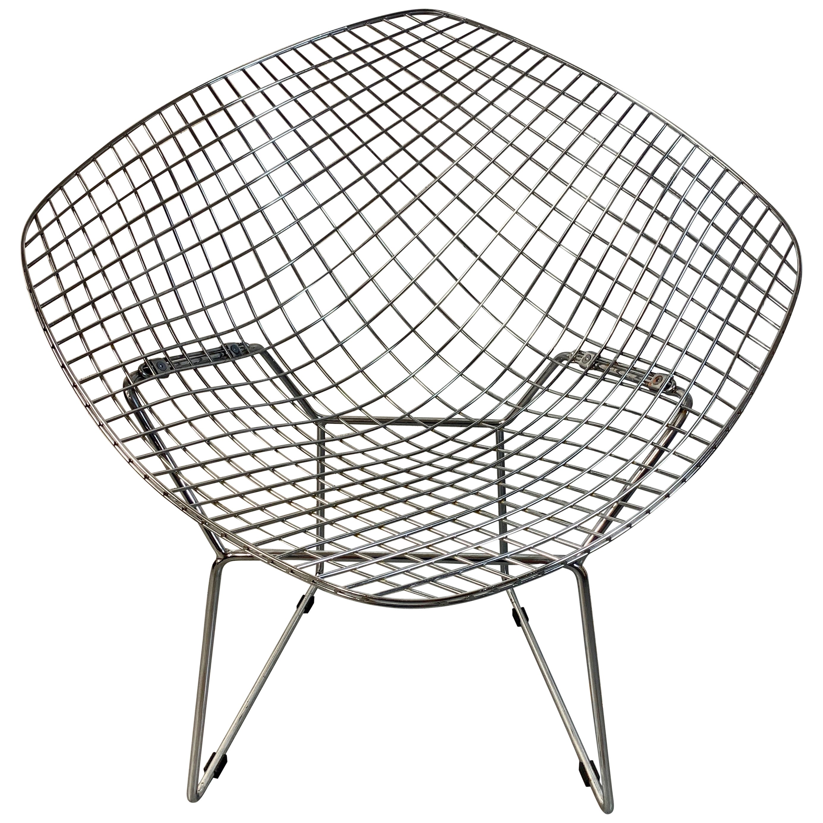 Verchromter Diamantstuhl im Stil von Bertoia im Angebot