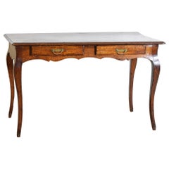 Antique French Louis XV Period Oak 2-Drawer Writing Table, mid 18th century