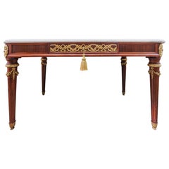 Antique A fine 19th c French Louis XVI mahogany & gilt bronze mounted center hall table