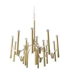 Gaetano Scolari Brass Chandelier