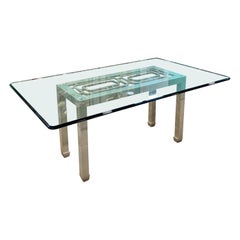 Faux Goatskin Finish Chippendale Lattice Dining Table from Henredon, 1970