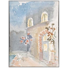 Dibujo en acuarela sobre papel de Evelyne Luez, 1980