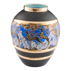 Vaso in terracotta Boch Freres di Raymond Chevalier (1900-1959)