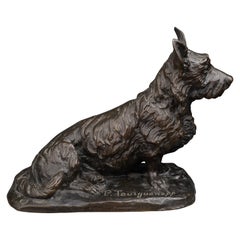 Pierre-Nicolas Tourgueneff: "Scottish terrier", bronze sculpture C.1900