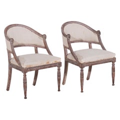 Pair of elegant Gustavian armchairs, circa 1840.