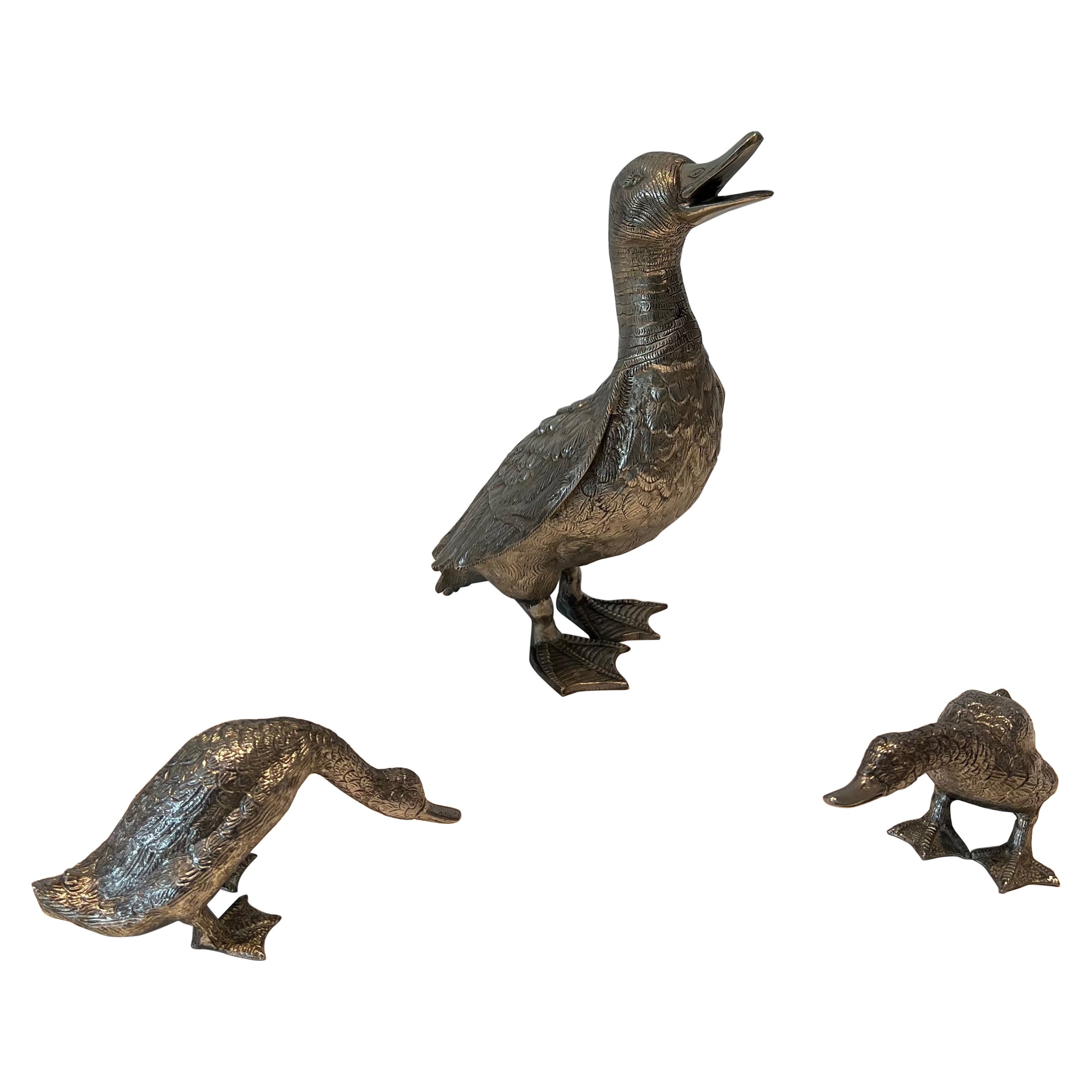 Anatra alta in bronzo argentato