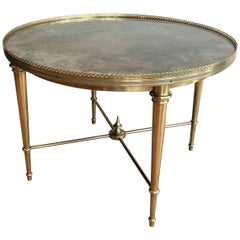 Brass Round Coffee Table by Maison Ramsay
