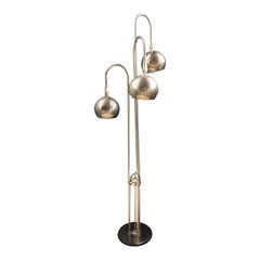 1970s Vintage Mid-Century Modern Brass Waterfall 3 Light Eyeball Floor Lamp Attr