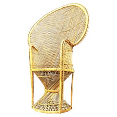 Vintage wicker peacock chair, 1970s