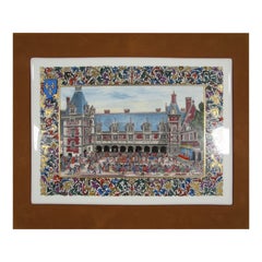 Placa de porcelana en miniatura "Castillo de Blois" de Jean Gradassi -1Y68