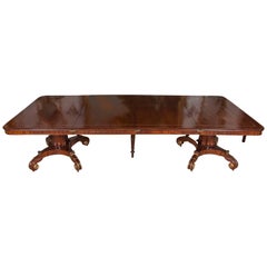 Regency Mahogany and Brass Inlaid Parcel Gilt Dining Table