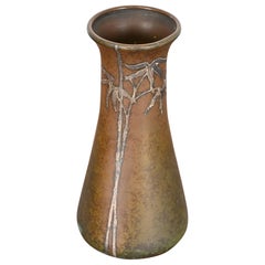 Heintz Arts & Crafts Sterling Silver on Bronze Vase