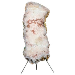 Losa de Geoda Amatista Rosa, Natural, Cuarzo Rojo y Rosa, Tablero de Doble Cara