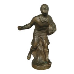 Vintage Bronze Rugby Player Sculpture -1Y71
