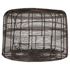 Vintage Handmade Metal Round Shaped Birdcage with Rustic Character