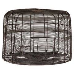 Vintage Handmade Metal Round Shaped Birdcage with Rustic Character