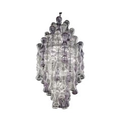 Murano blown Glass. Clepsydra 7483 Suspension Lamp Periwinkle Venetian crystal