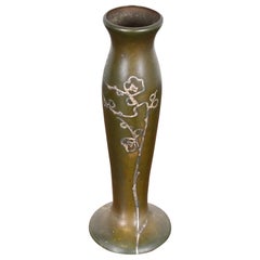 Heintz Arts & Crafts Sterling Silver on Bronze Tall Vase
