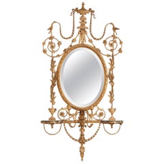 George III Style Giltwood Girandole Mirror