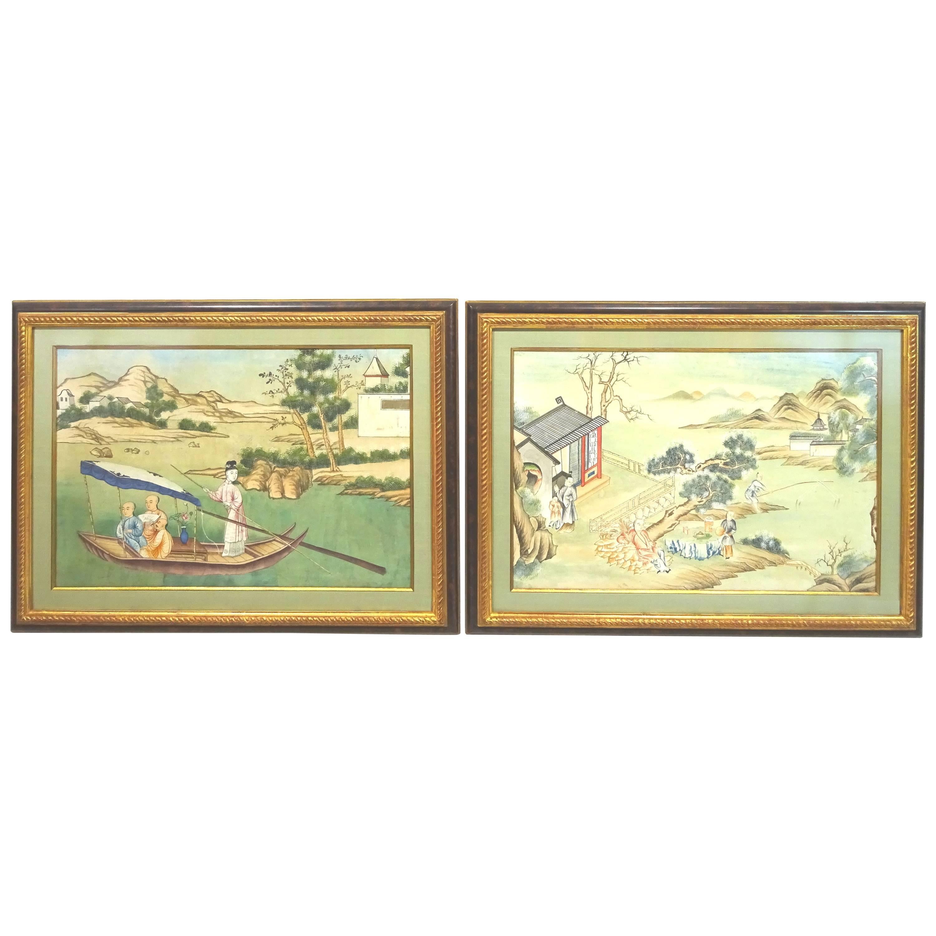 Pair of 19th Century Chinese Drawings