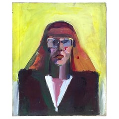Vintage Boho Original Oil Portrait on Canvas Painting