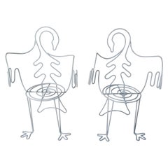 Paire de chaises de jardin Swan en fer forgé MCM
