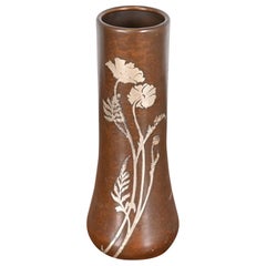 Heintz Arts & Crafts Sterling Silver on Bronze Large Vase