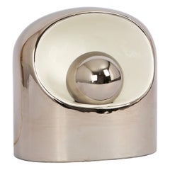 Seltene große Original 1970er Philips Venezia-Keramik-Tischlampe in Silber SC3, sehr selten