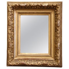 Mid-19th Century French Louis XV Carved Giltwood Wall Mirror