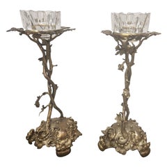 Pair of French Gilded Candlestands