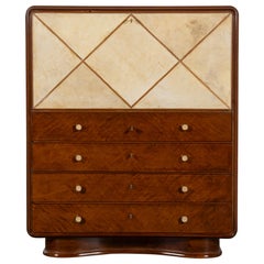 Secretaire in legno e pergamena di Englander & Bonta, Argentina, 1940 circa.