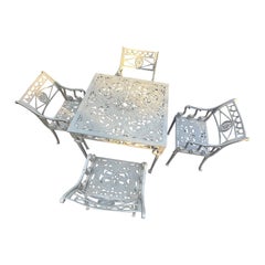 Kenneth Lynch and Sons Filigree Design Star& Dolphin patio set, Rare, circa 1950