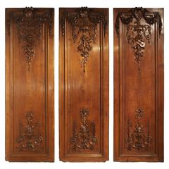 Set of Three Antique French Boiserie Panels, circa 1870 