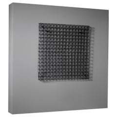 Geometric three-dimensional metal wall mounted sculpture, France 1960s