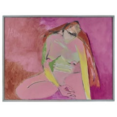 Vintage Abstract Nude in Canvas